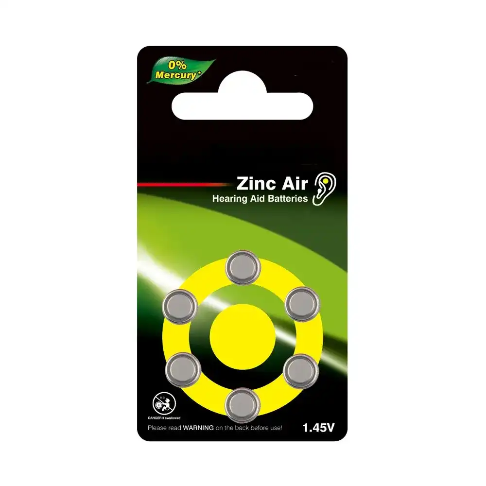 Zinc air hearing aid batteries